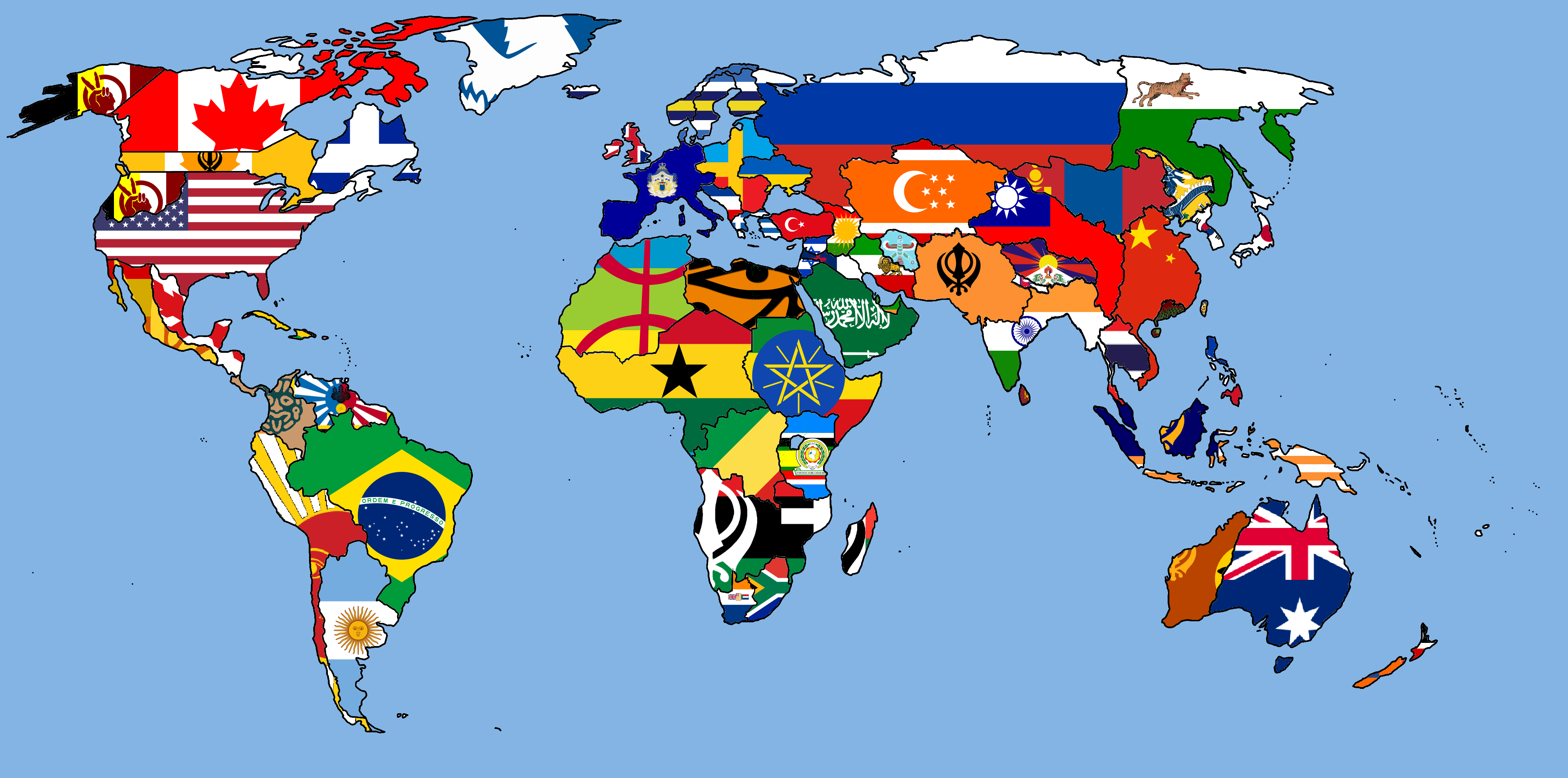 World Map With Flags Topographic Map Of Usa With States