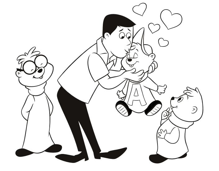 Image - The Chipmunks and Dave colouring page.png | Alvin and the
