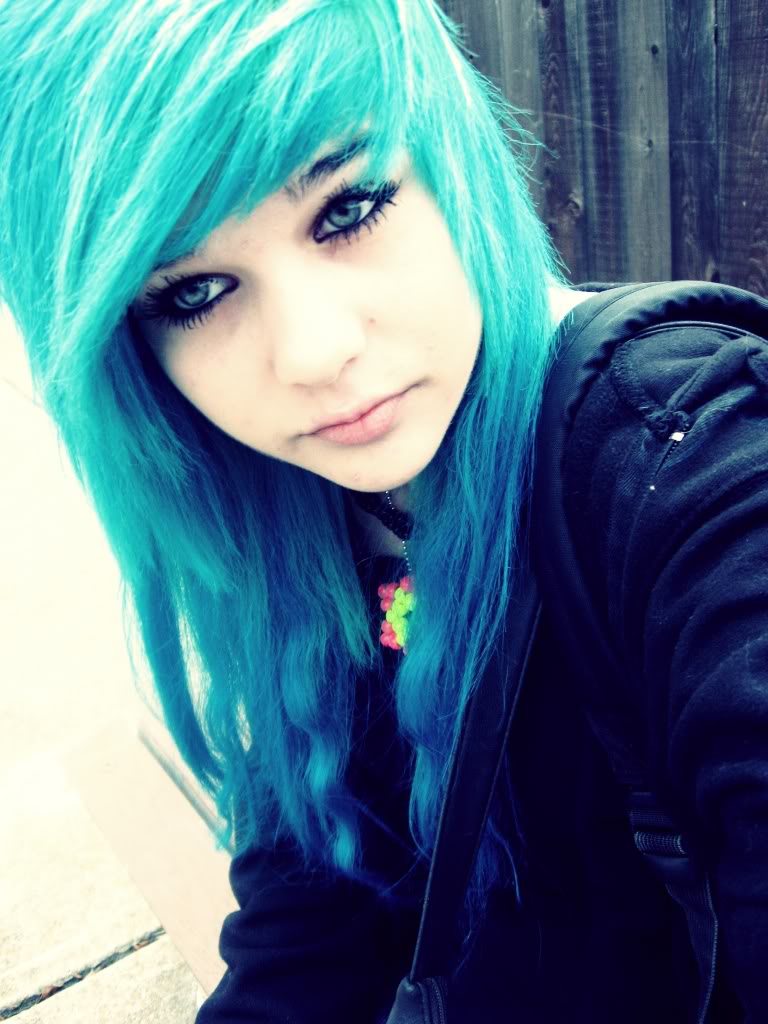 Blue haired emo girl