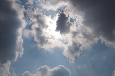 Sun hidden by clouds.