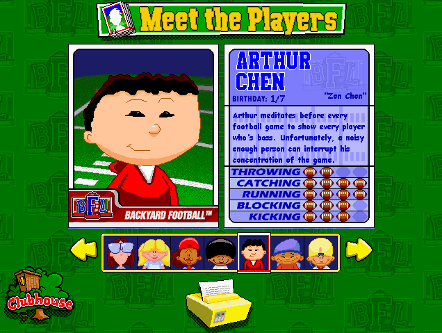 Backyard football 1999 players game
