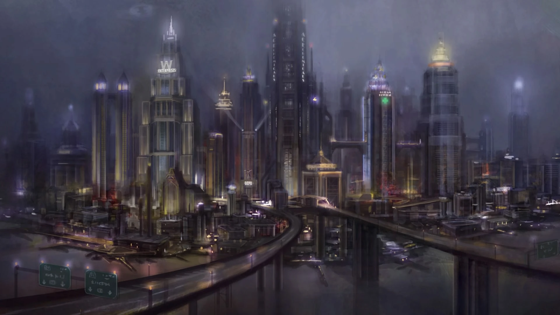 Image - BAK-Gotham Skyline concept.jpg | Batman: Arkham Wiki | Fandom