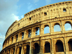 Roman Colosseum With Moon