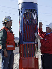 The first rescue capsule has arrived at the site