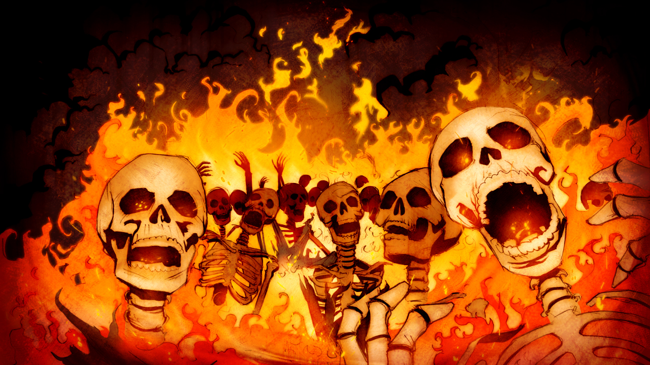Image result for burning skeletons