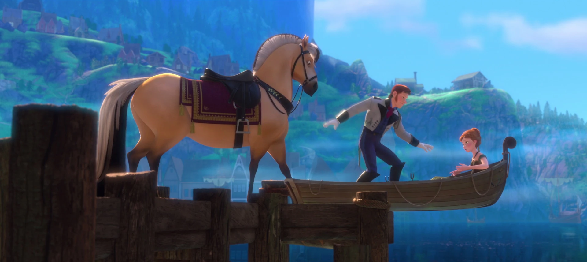 Image Hans with his horse helping Anna.jpg Disney Wiki FANDOM