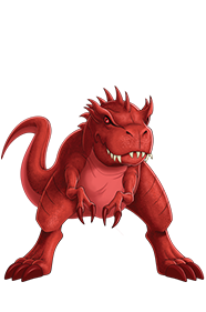 dinosaur with devil horns