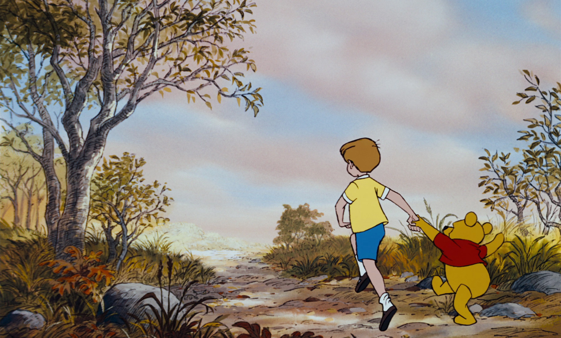 Image Winnie the Pooh and Christopher Robin are both running off together.jpg Disney Wiki