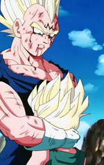 Vegeta despidiendose de Trunks