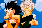 Trunks fights goten