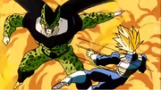 Cell colpisce Vegeta