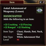 Astral Adornment of Weaponry (Lesser)