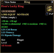 Fiver's Lucky Ring