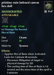 Pristine ruin imbued canvas hex doll