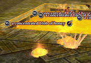 A concentrated blob of honey