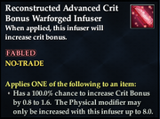 Reconstructed Advanced Crit Bonus Warforged Infuser