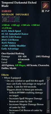 Tempered Darkmetal Etched Blade