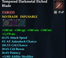 Tempered Darkmetal Etched Blade