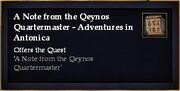A Note from the Qeynos Quartermaster - Adventures in Antonica