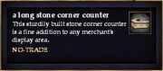 A long stone corner counter