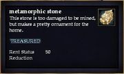 Metamorphic stone
