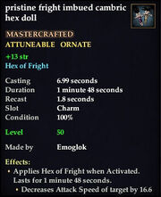 Fright imbued cambric hex doll