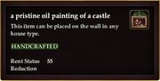 A pristine oil painting of a castle