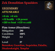 Zek Demolition Spaulders
