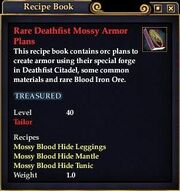 Rare Deathfist Mossy Armor Plans