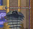 A metalwork sentinel