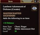 Lambent Adornment of Defense (Greater)