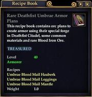 Rare Deathfist Umbrae Armor Plans