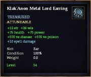 Klak'Anon Metal Lord Earring