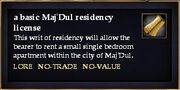 A basic Maj'Dul residency license