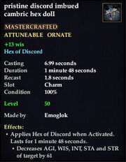 Discord imbued cambric hex doll