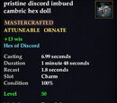 Discord imbued cambric hex doll
