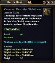 Common Deathfist Nightbane Armor Plans