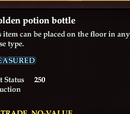 A golden potion bottle