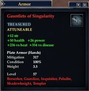 Gauntlets of Singularity