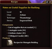Notes on Useful Supplies for Baelfang