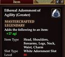 Ethereal Adornment of Agility (Greater)