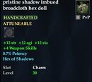 Pristine shadow imbued broadcloth hex doll