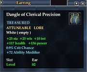 Dangle of Clerical Precision