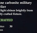A pristine carbonite military chandelier