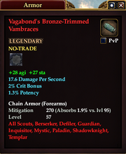 Vagabond's Bronze-Trimmed Vambraces