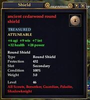 Ancient cedarwood round shield