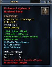 Underfoot Legplates of Hardened Stone