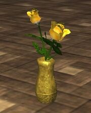 Yellow Roses in an Oval Vase (Visible)