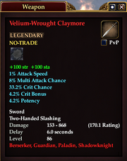 Velium-Wrought Claymore