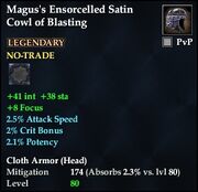 Magus's Ensorcelled Satin Cowl of Blasting